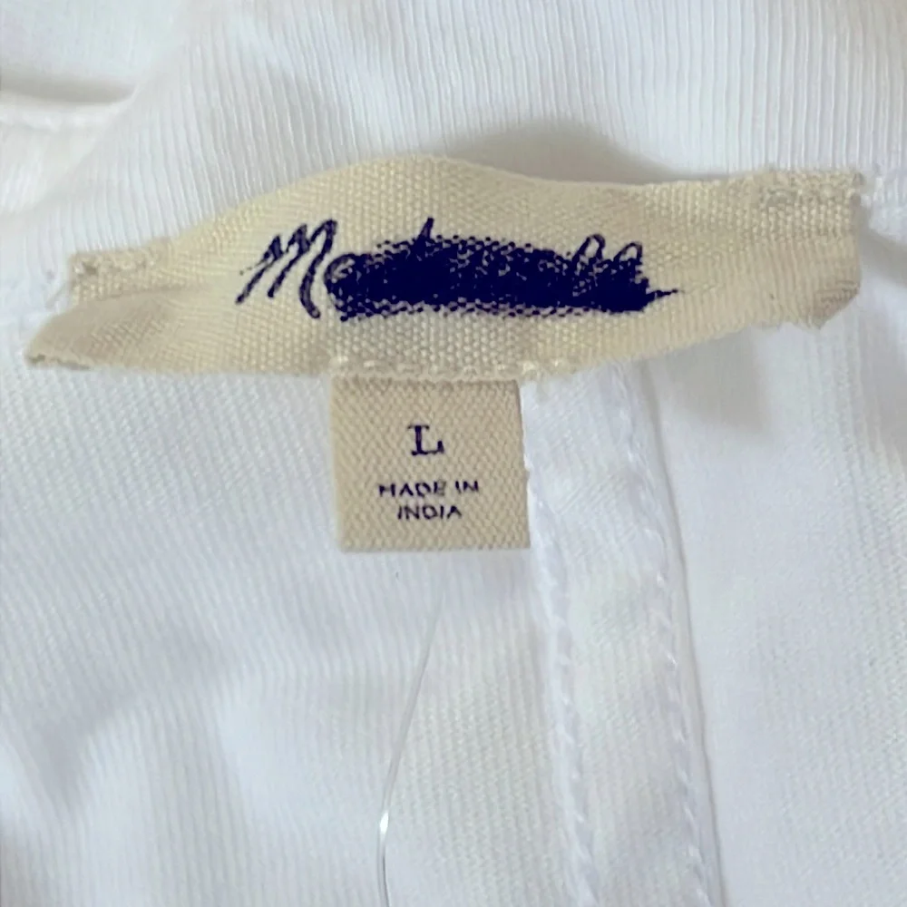 Madewell NWT Puff-Sleeve Tee in Eyelet White Size Large - Picture 7 of 7